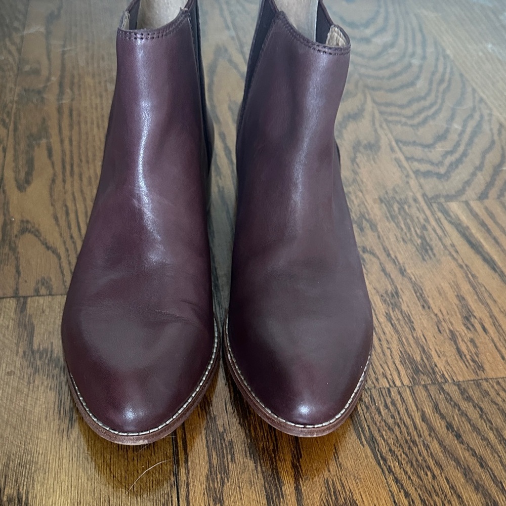 Madewell Burgundy Leather Ankle Boots